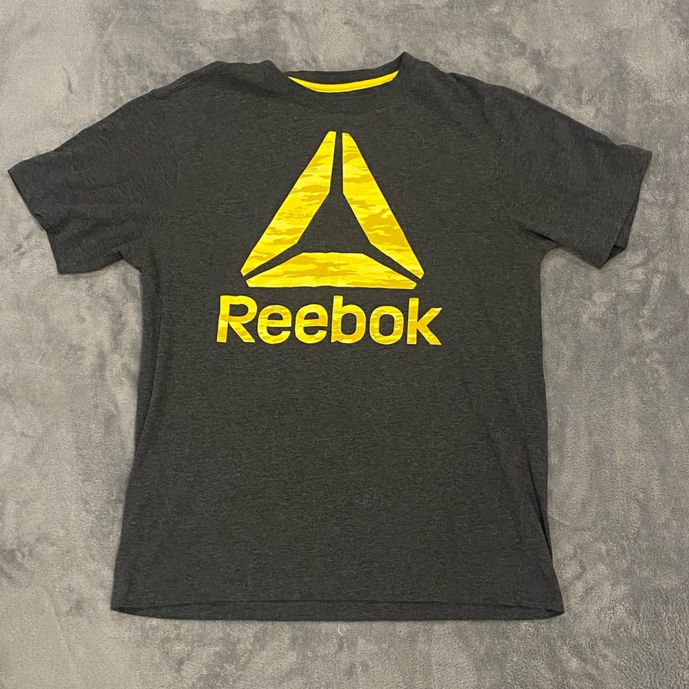 Grey and Yellow Reebok T-Shirt